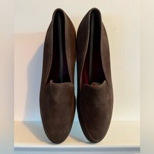 Munro Harrison Style Suede Loafers Brown Greige